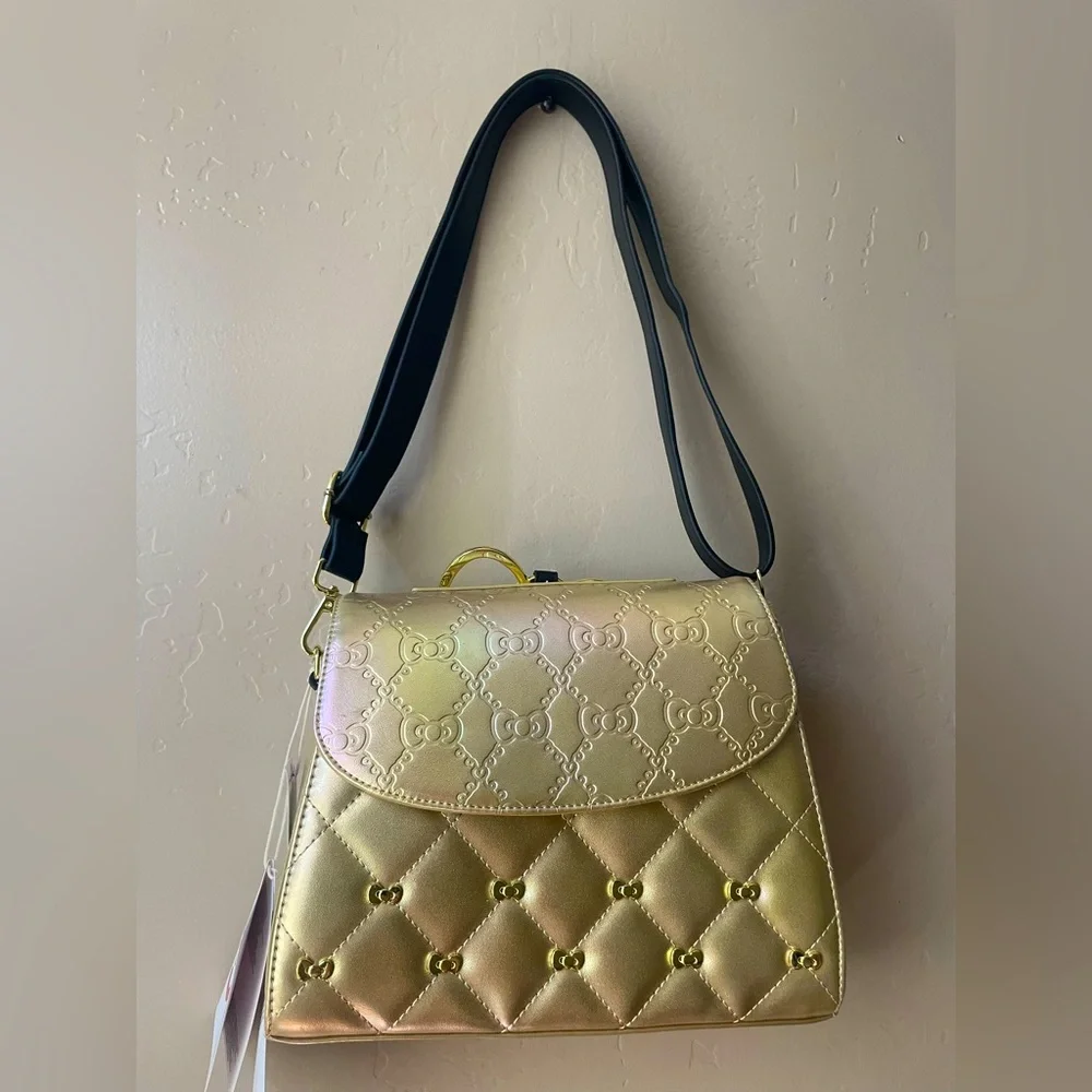 Loungefly Gold Quilted Shoulder Bag - Picture 1 of 6